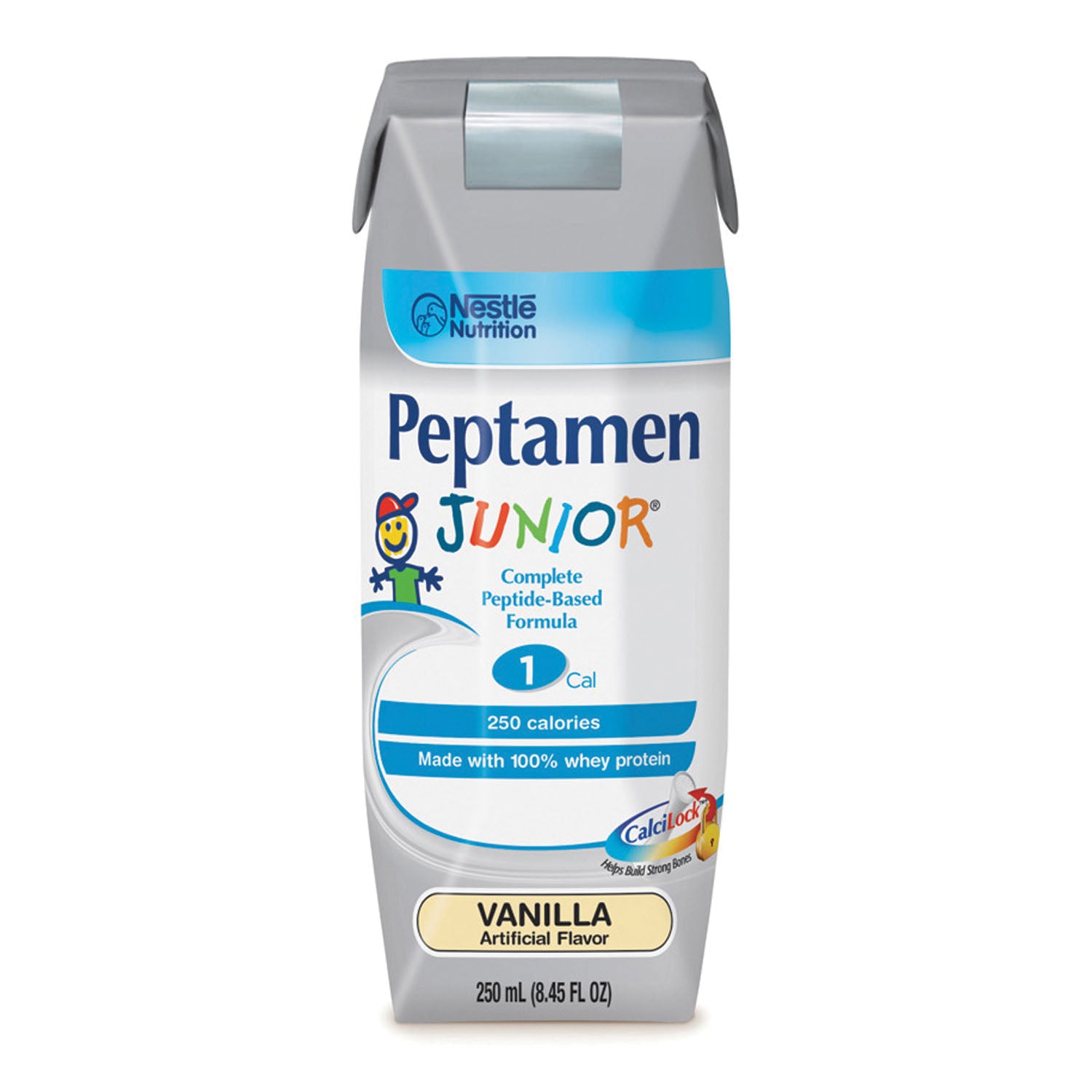 Peptamen Junior, Vanilla, 250 mL Tetra Prisma, 24/cs (144 cs/plt) (Minimum Expiry Lead is 90 days; Non-Returnable) (Continental US Only) (Nestle products cannot be sold online without Nestle's prior written permission) (Products cannot be sold on Amazon.com or any other 3rd party site)