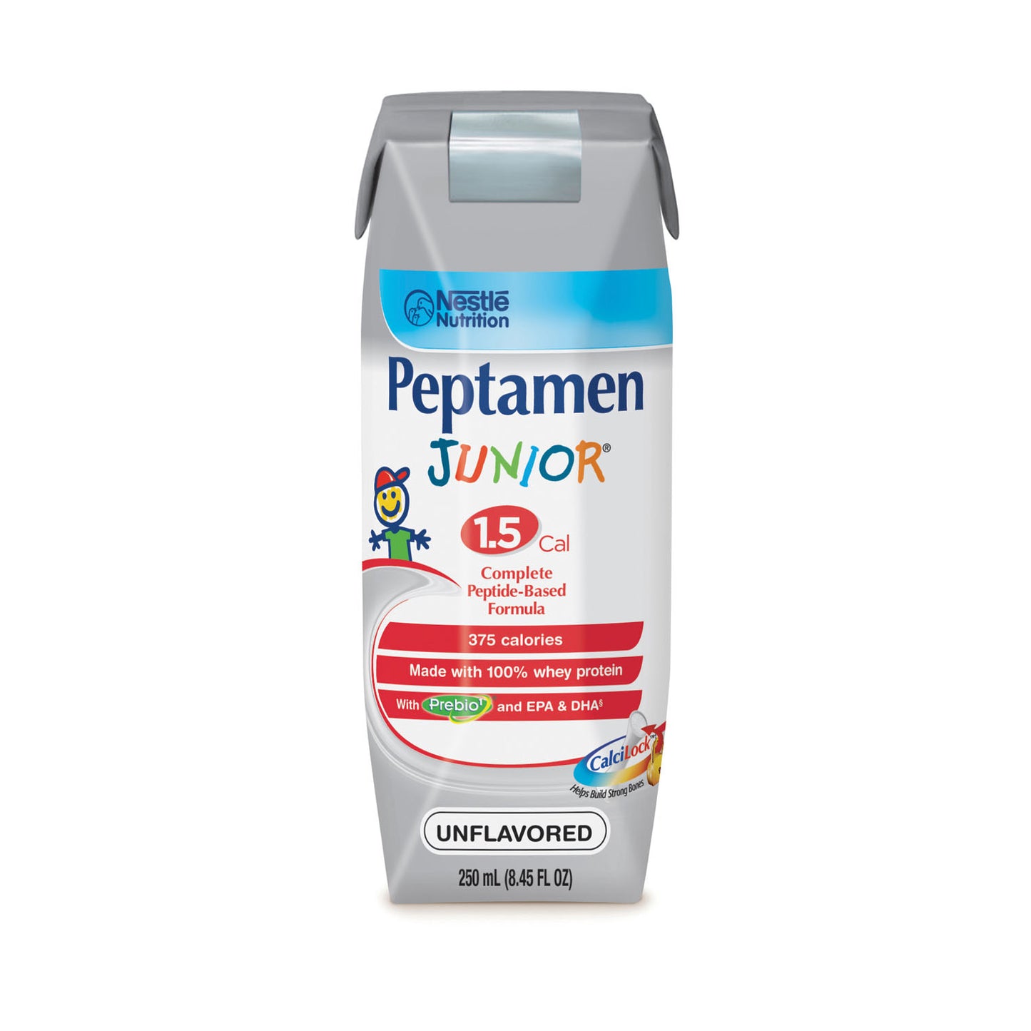 Peptamen Junior 1.5, Unflavored, 250mL Tetra Prisma, 24/cs (144 cs/plt) (Minimum Expiry Lead is 90 days; Non-Returnable) (Continental US Only) (Nestle products cannot be sold online without Nestle's prior written permission) (Products cannot be sold on Amazon.com or any other 3rd party site)