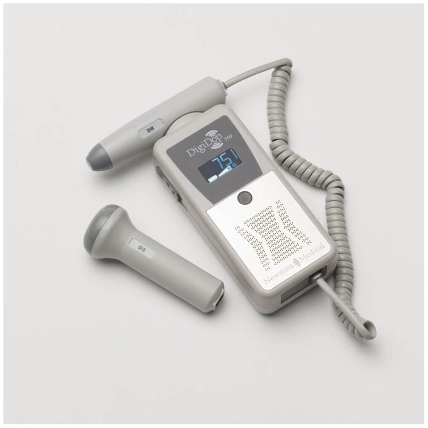 Display Digital Doppler with Recharger Includes Combination Obstetrical 3MHz & Vascular 8MHz Probes (US Only) (DROP SHIP ONLY)