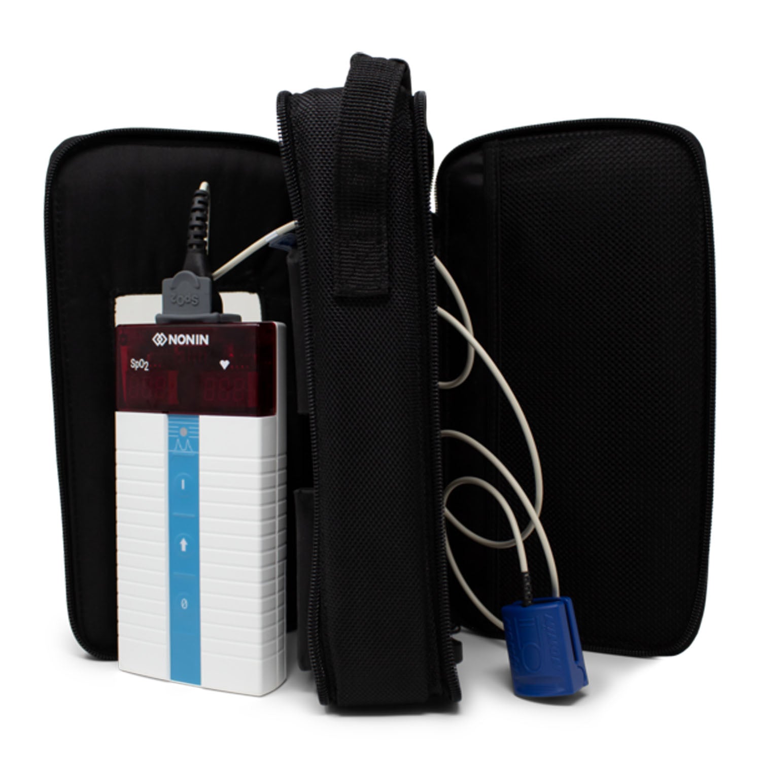 Carrying Case, Black (for use with 8500/9800 Series - Holds 8500/9840 Monitor, Ssensors and 9840/8500 Airway Adapter Tubes) (Continental US Only - including Alaska & Hawaii)