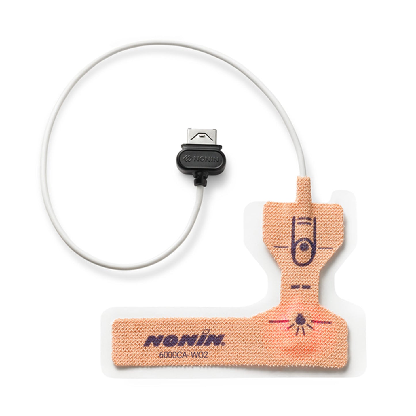 SpO2 Sensor, Cloth, Disposable, Adult, 6000CA (1 meter), 24/bx (Continental US Only - including Alaska & Hawaii)