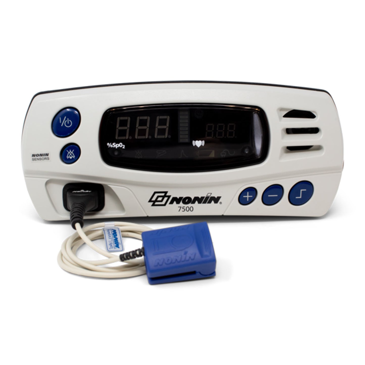 Includes: (1) 8000AA Adult Finger Clip SpO2 Sensor (1 meter), (1) Power Supply, (1) Power Cord-US, (1) 7500B Battery Pack (located inside back cover), (1) 7500 Operator's Manual on CD-ROM (Continental US Only - including Alaska & Hawaii) (DROP SHIP ONLY)