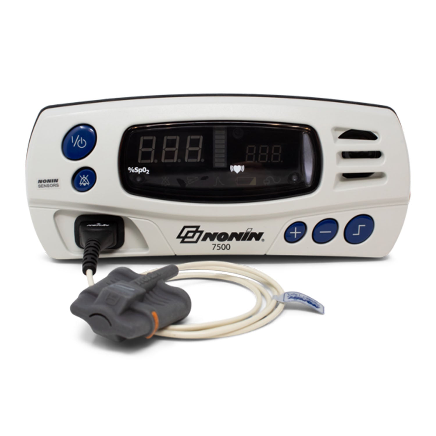 Includes: (1) 8000SL-3 Large Soft Reusable SpO2 Sensor (3 meters), (1) Power Supply, (1) Power Cord-US, (1) 7500B Battery Pack (located inside back cover), (1) 7500 Operator's Manual on CD-ROM (Continental US Only - including Alaska & Hawaii) (DROP SHIP ONLY)
