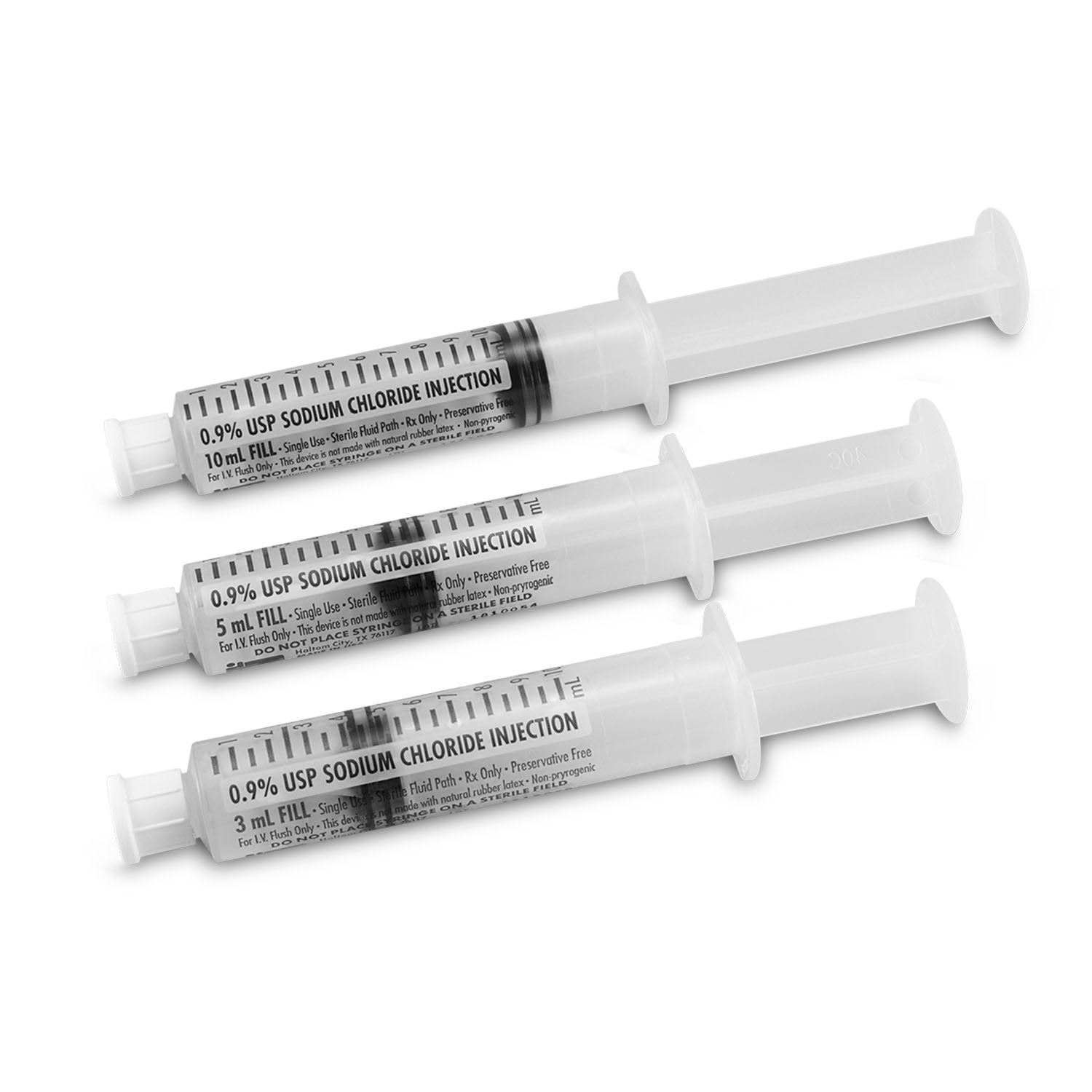 IV Flush Syringe, USP Normal Saline, 10 mL in a 12 mL Syringe, 400/cs (Rx) &nbsp;&nbsp;<Strong style="color:red">Max weekly quantity allowed: 10</Strong>