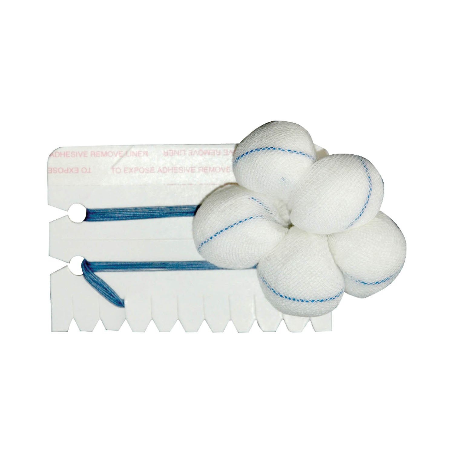 Double Strung Tonsil Sponge, 15" Blue Thread, Sterile 5s, X-Large, 1_", 100/cs