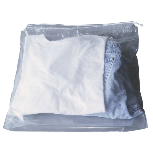 Drawstring Bag, 18" x 20_" Clear Bag without Imprinting, 1.5 ml, 500/cs