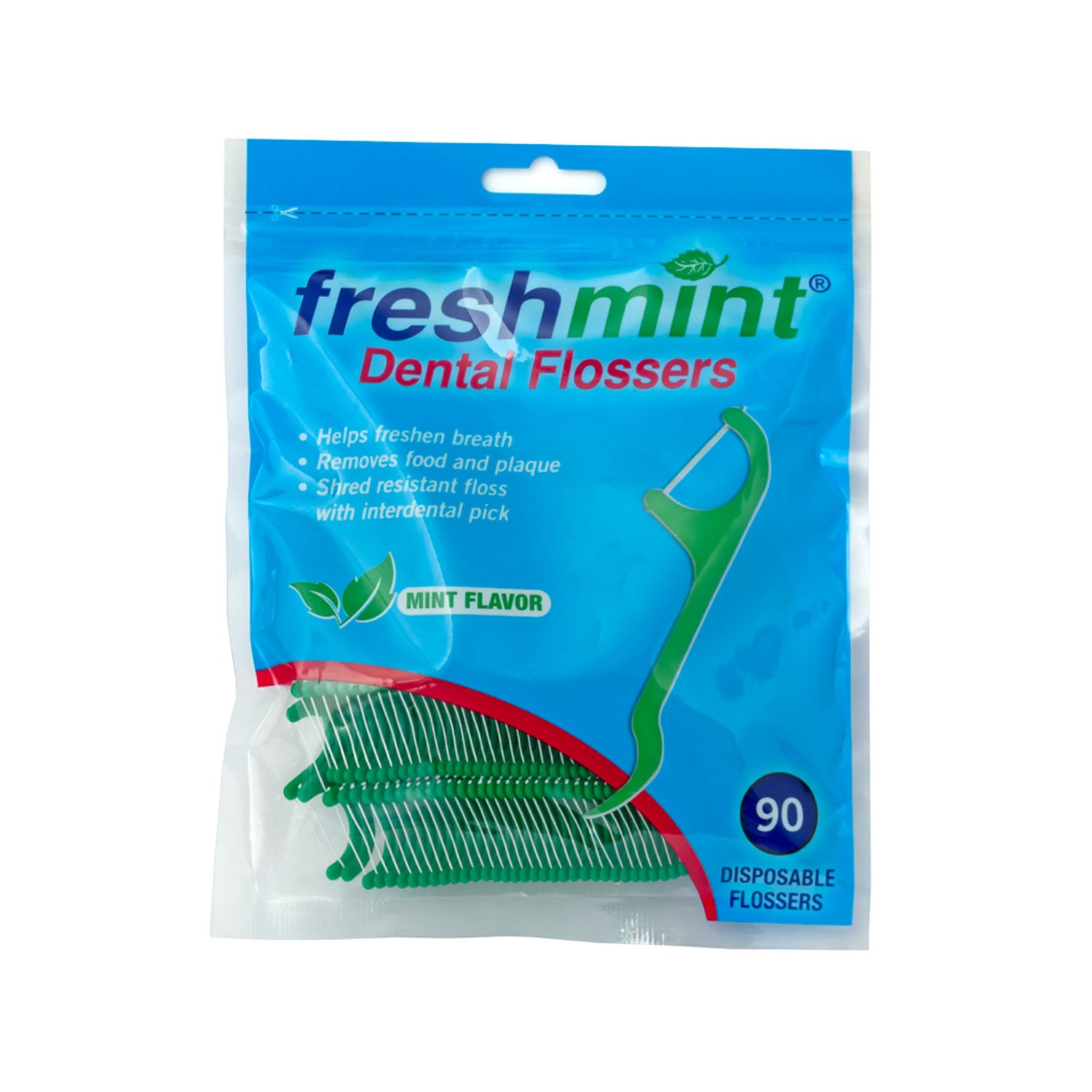 Freshmint Dental Floss Picks, Mint Flavored, 90/bg, 36 bg/cs