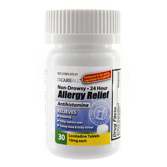 Loratadine Allergy Relief, 10mg, Non-Drowsy, 24-Hour Formula, Compares to the active ingredient in Claritin Tablets, 30 ct, 24 btl/cs (Not Available for sale into Canada)