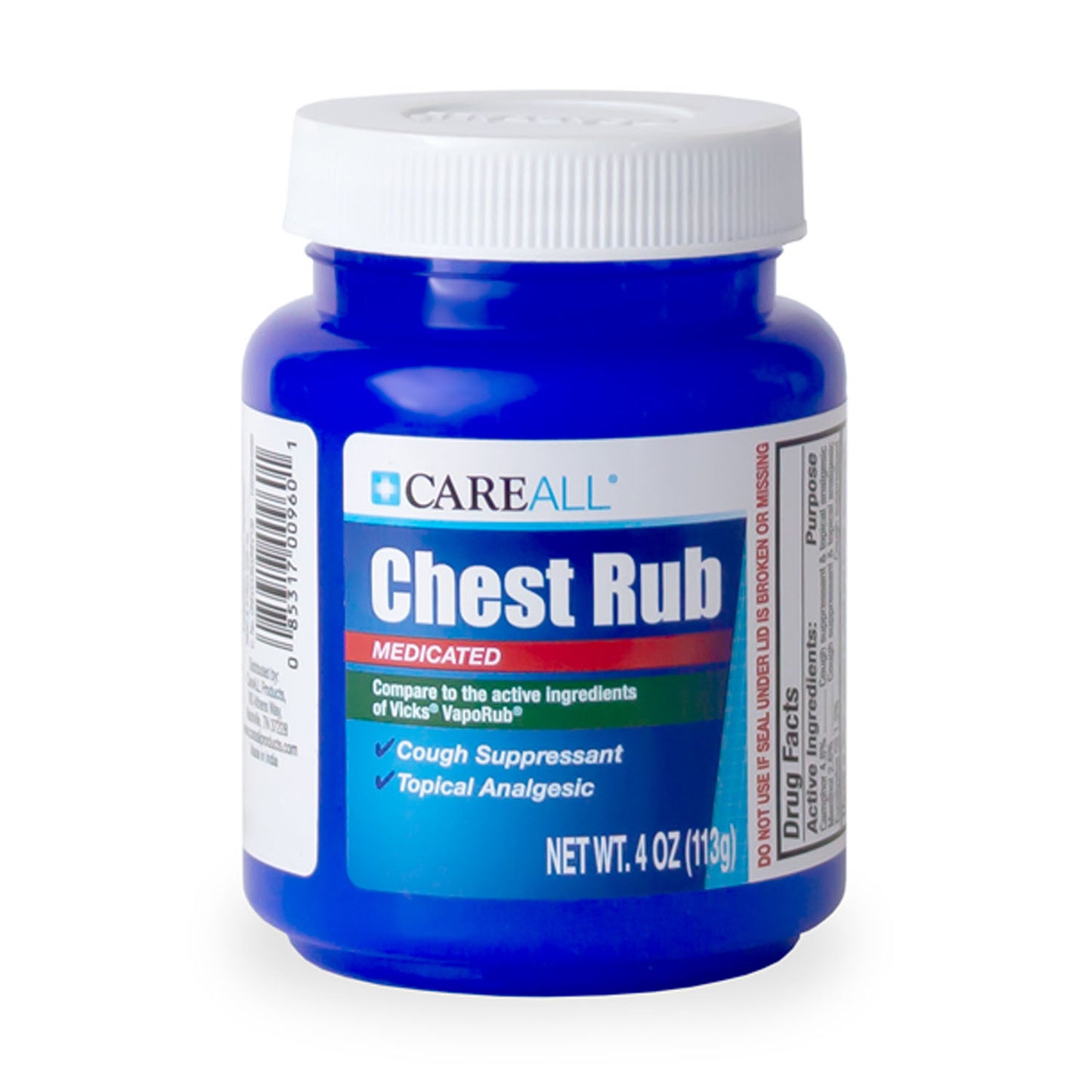 CareALL Medicated Chest Rub, 4 oz Jar, 24/cs