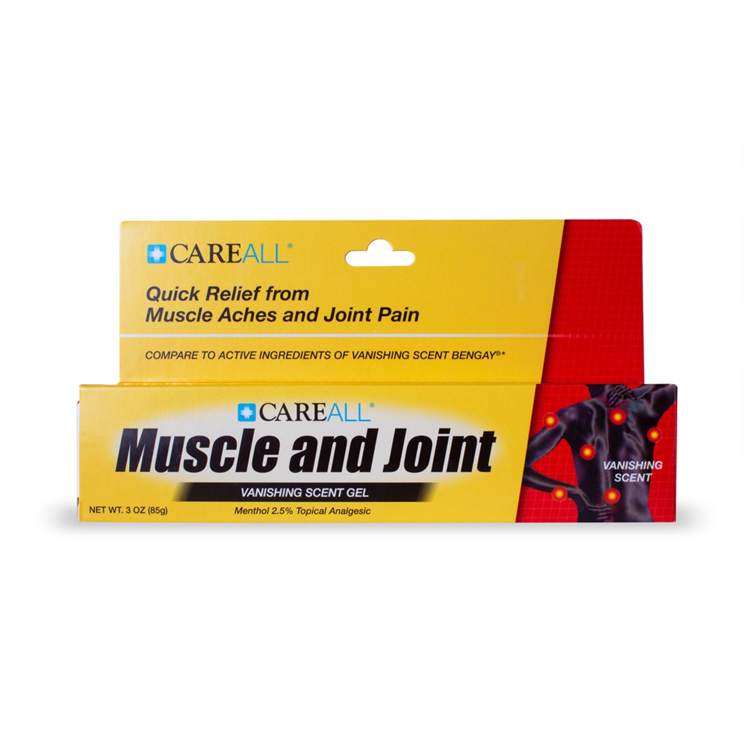 Muscle & Joint Vanishing Scent Gel, Compared to the Active Ingredient in Vanishing Scent Bengay, 3 oz, 72/cs