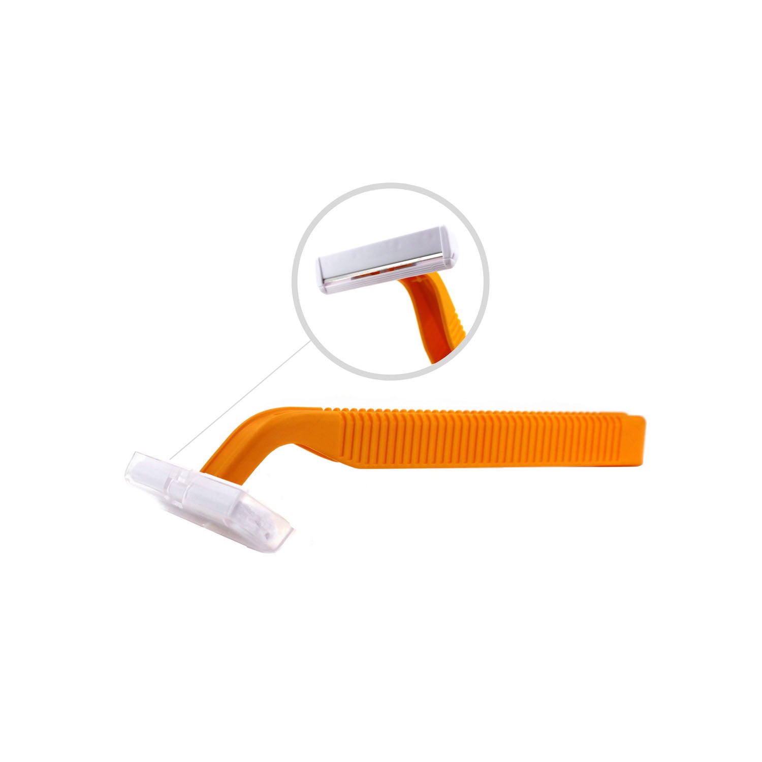 Single Blade Razor, Stainless Steel, Clear Removable Safety Cap, One-Piece Orange Handle, 100/bx, 10 bx/cs