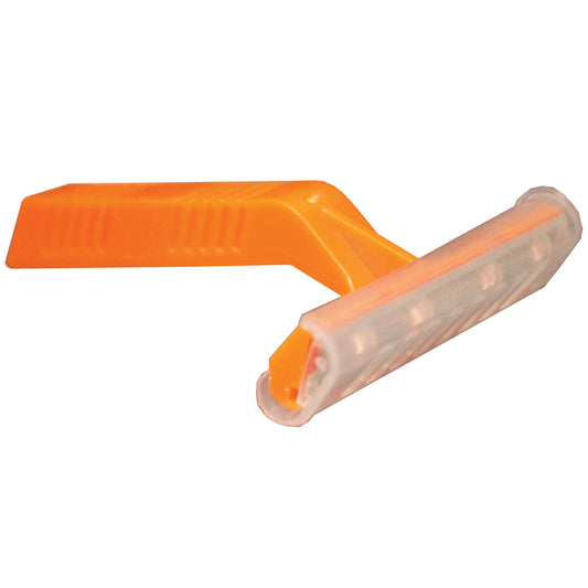 Razor, Single Blade, Short Handle, Orange with Clear Cover, 2.625"L, 100/bx, 10 bx/cs