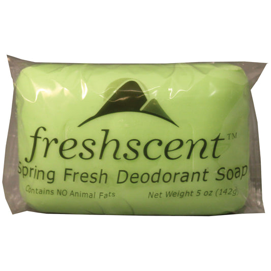 Soap, Spring Fresh Deodorant Scent, 5 oz Bar, Vegetable Based, Individually Wrapped, 72/cs