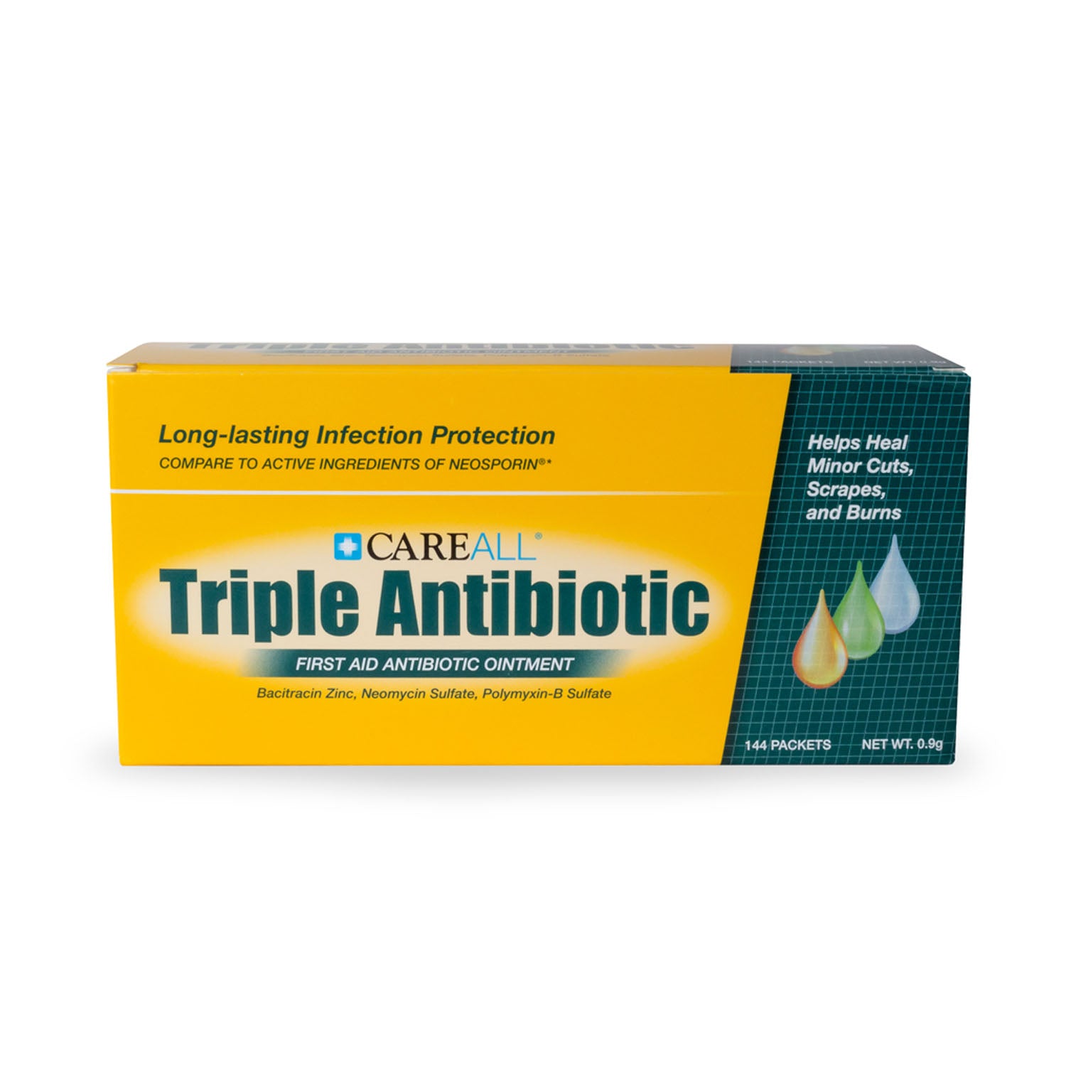 Triple Antibiotic Ointment, 0.9g, Compared to the Active Ingredients in Neosporin, 144/bx, 12 bx/cs (Not Available for sale into Canada)