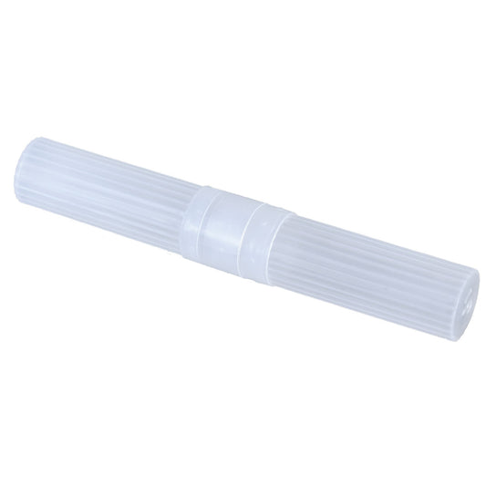 Cylinder Toothbrush Holder, Clear 2-Piece, Holds Toothbrushes 7" Long, 100/cs