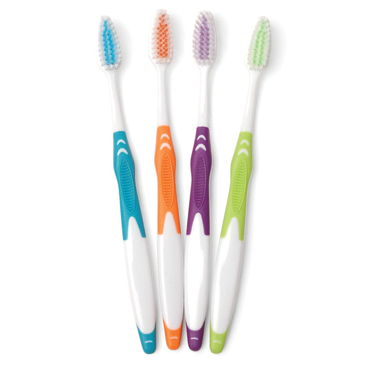 Freshmint Toothbrush, Adult, Rubber Handle, Nylon, 144/cs