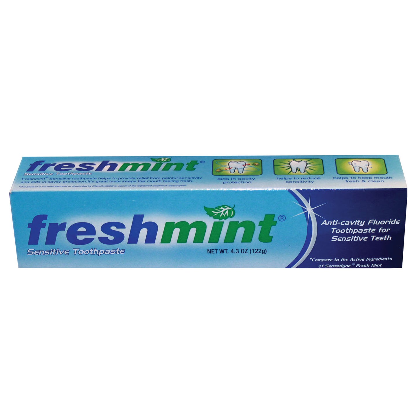 Sensitive Toothpaste, Freshmint, 4.3 oz, Individual Box, Compares to the Performance of  Sensodyne Fresh Mint Toothpaste, 24/cs
