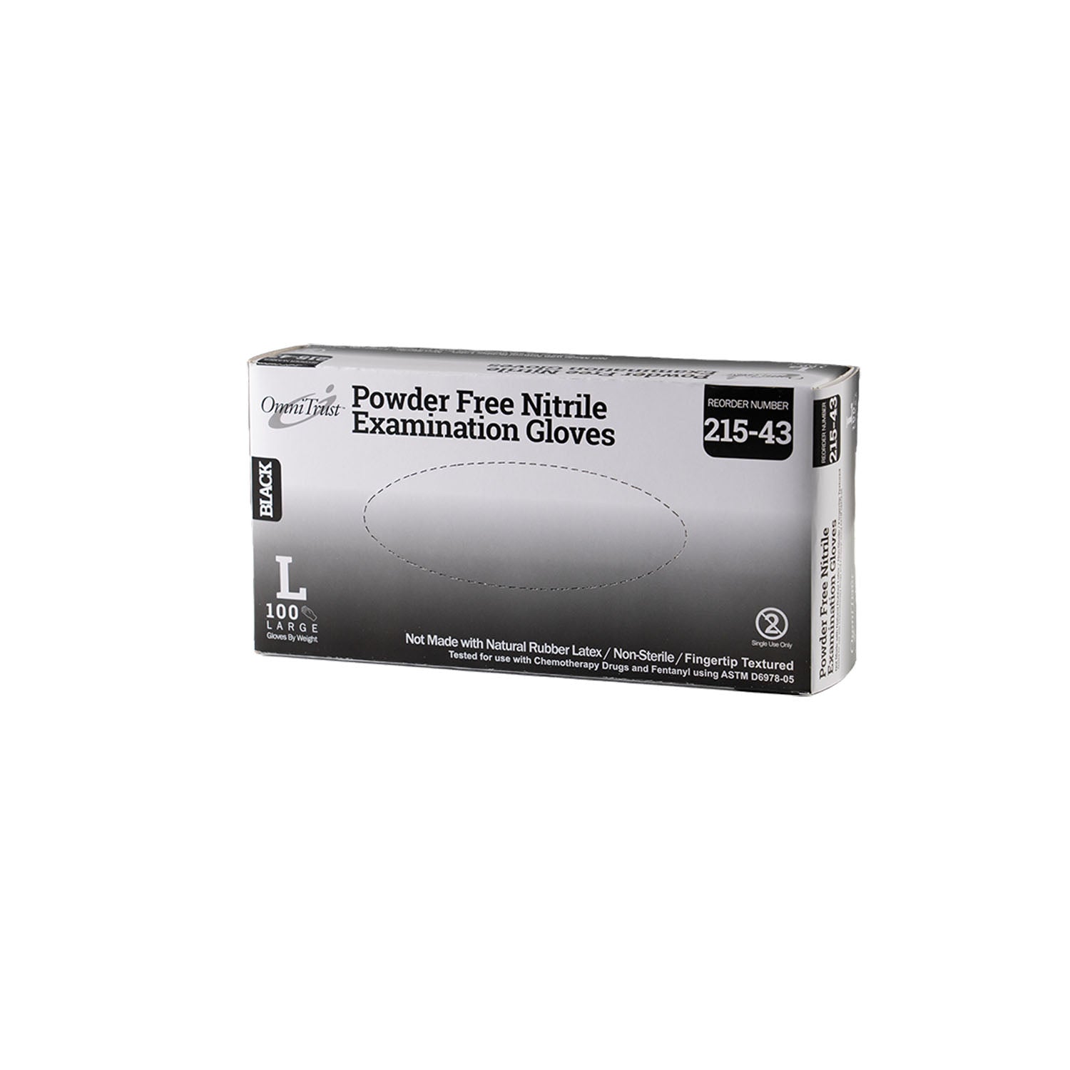 Exam Glove, Nitrile, 5.0g, Large, Power Free (PF), Black, 100/bx, 10bx/cs (See additional pricing for drop ship orders less than 1,000 cs)
