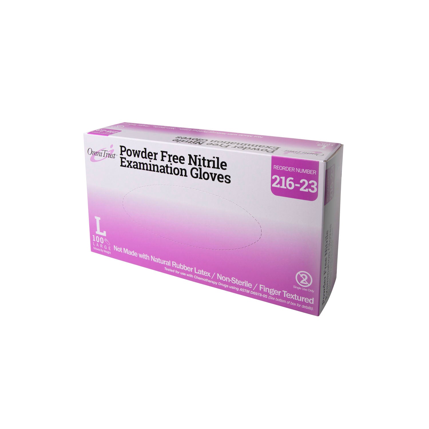 Glove, Exam, Nitrile, Powder-Free (PF), Chemo Rated, Textured, Beaded Cuff, Large, 100/bx, 10 bx/cs (See additional pricing for drop ship orders less than 1,000 cs)