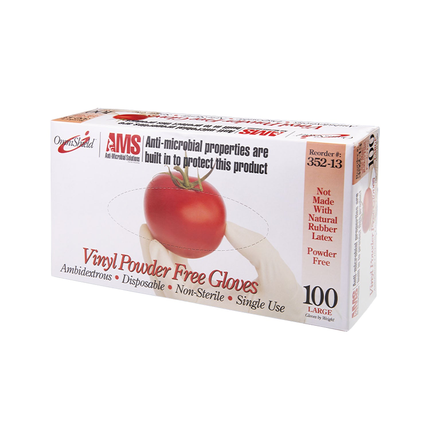 Vinyl Multi-Purpose Glove, Antimicrobial, Large, Clear, Powder Free (PF), 100/bx, 10 bx/cs (DROP SHIP ONLY) (Please see the Vendor Information Page for freight information)