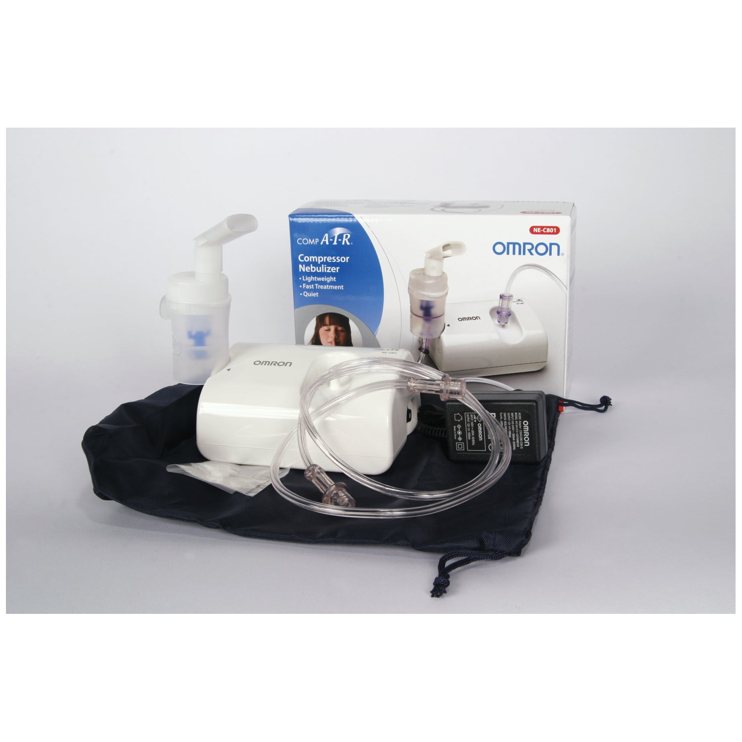 Virtual Valve Technology Nebulizer Kit, Mouthpiece, Tubing, AC Adapter, Carry Bag & Filters