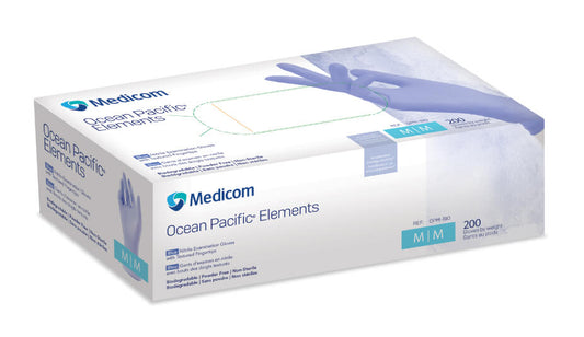OP Elements Nitrile Exam Gloves, Biodegradable. PF, Textured, Blue, Medium. 200/bx, 10 bx/cs (Not Available for sale into Canada)