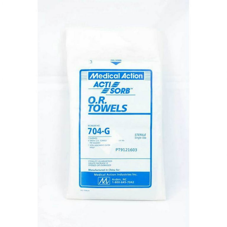 OR Towel, Actisorb,  26" (W) x 26" (L), Sterile, White, 80/cs