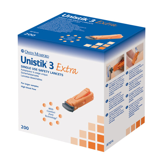 Lancet, Extra, 21G, 2.0mm Penetration Depth, Orange, 200/bx (US & Canada Only)