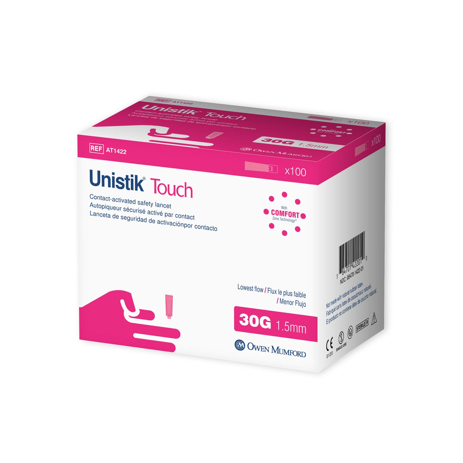 Safety Lancet, Low Flow, 30G x 1.5mm, 100/bx (US & Canada Only)