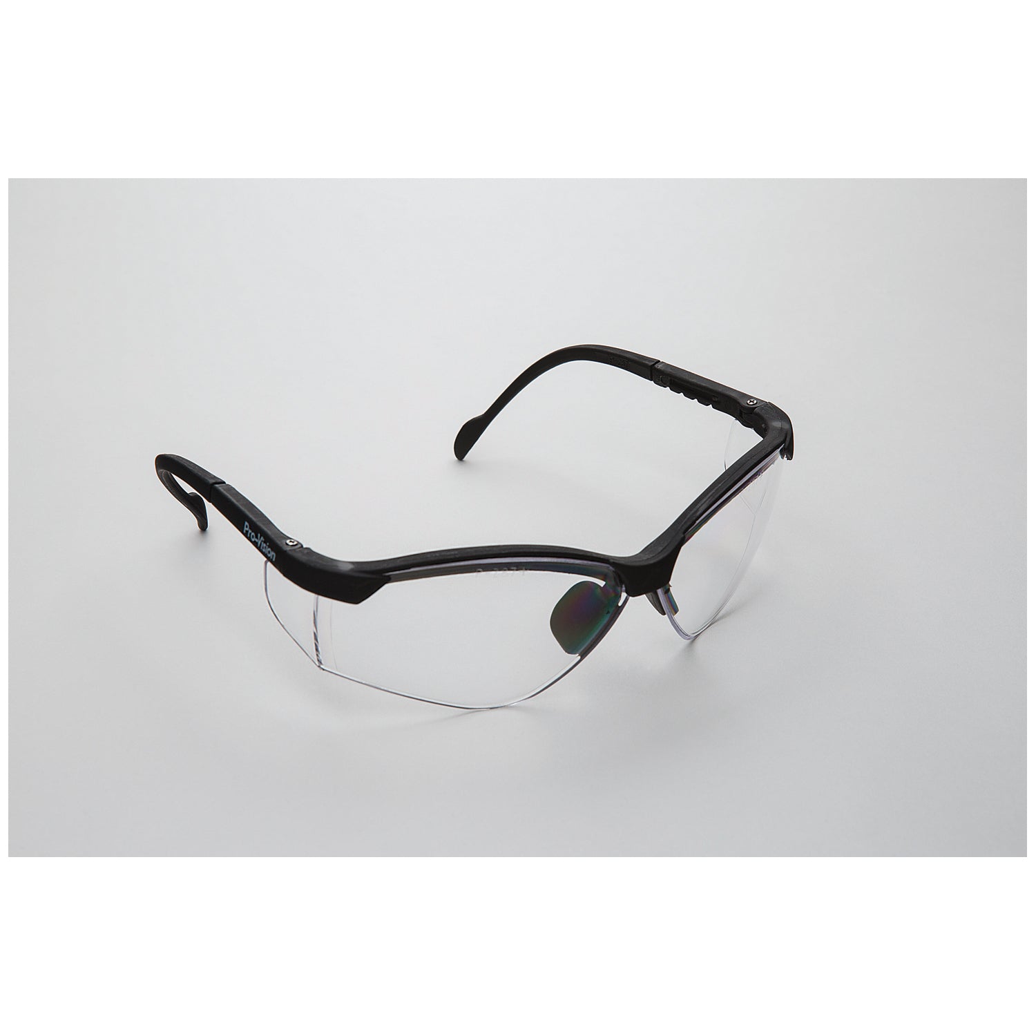 Safety Glasses, Black Frame/Clear Lens. Universal Size, 12/cs (US SALES ONLY)