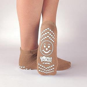 Slipper Socks, Pillow Paws Single Imprint Terries, Adult XL, Tan, 48pr/cs