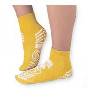 Slipper Socks, Pillow Paws Risk Alert Terries, Terry Knit, Red, Ankle High, 2XL, 48pr/cs
