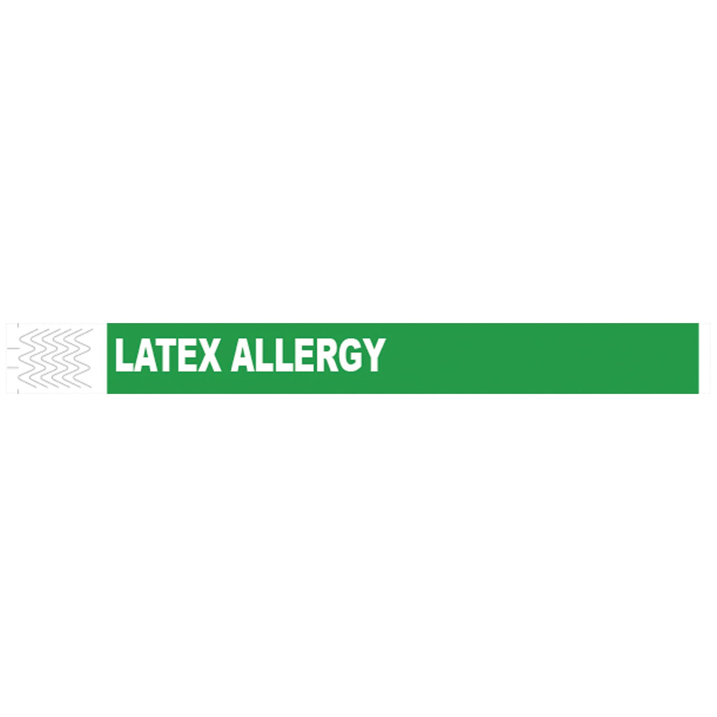 Wristband, Tyvek, 1", Latex Allergy, Green, 1000/bx