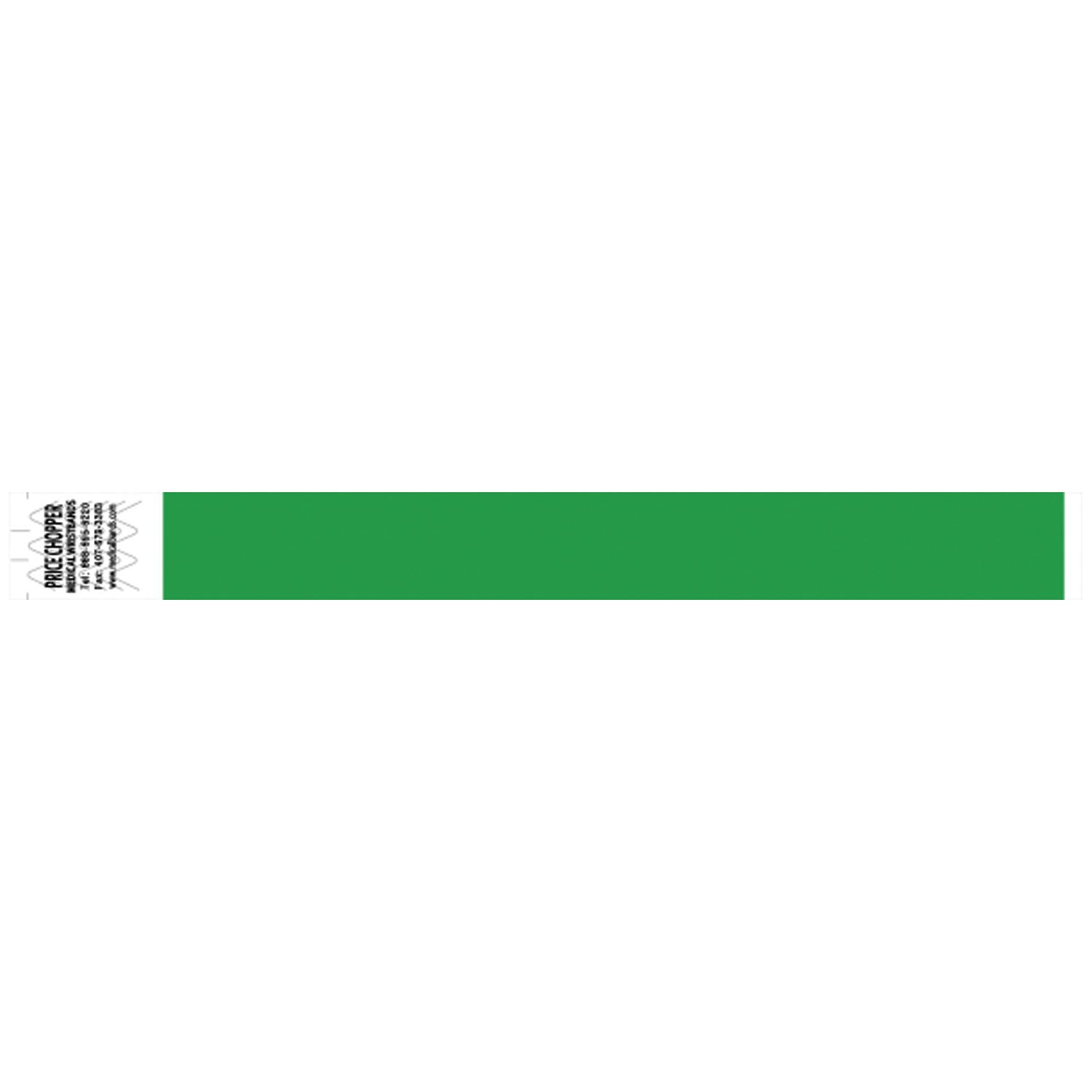 Wristband, Tyvek 1", Solid Green, 1000/bx