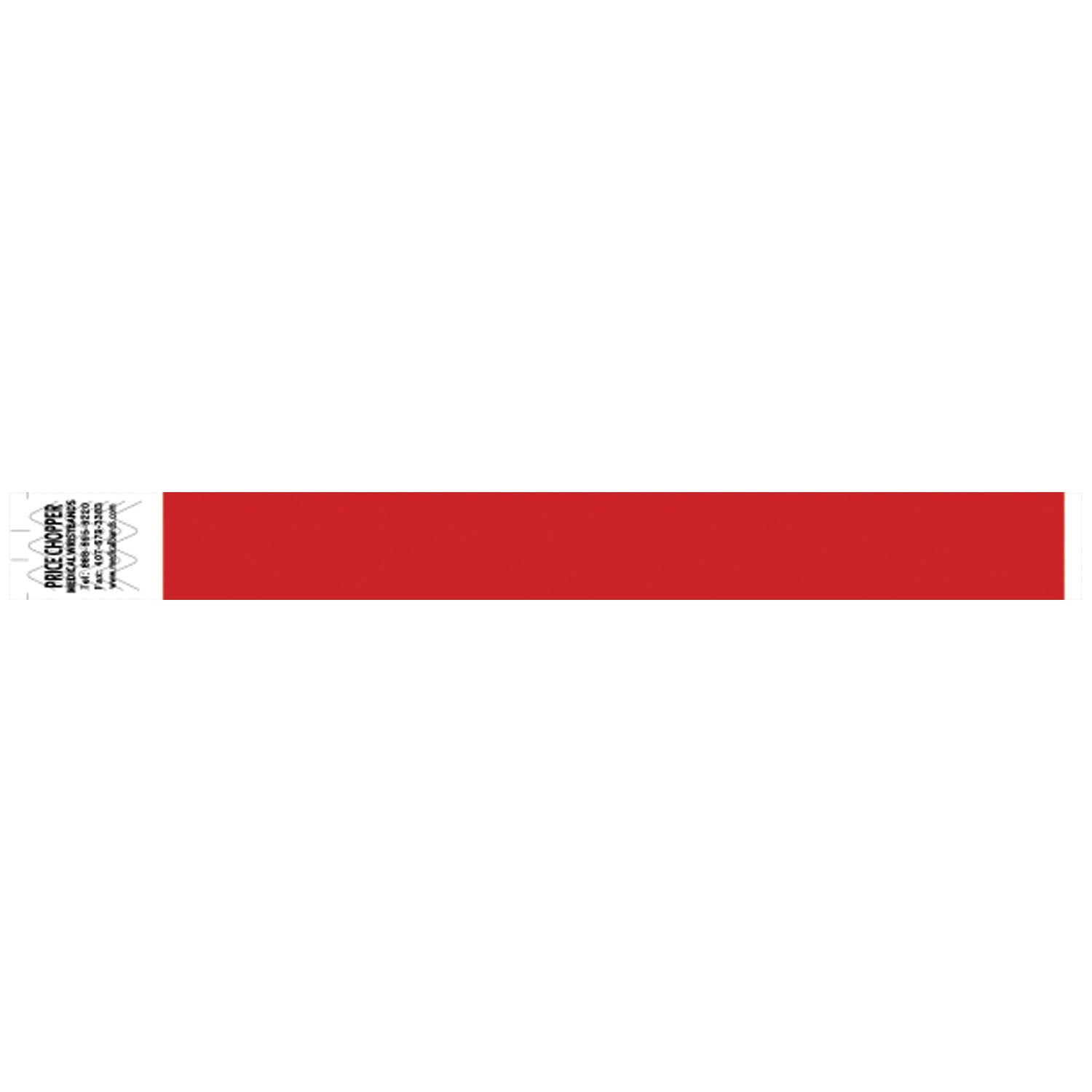 Wristband, Tyvek 1", Solid Red, 1000/bx