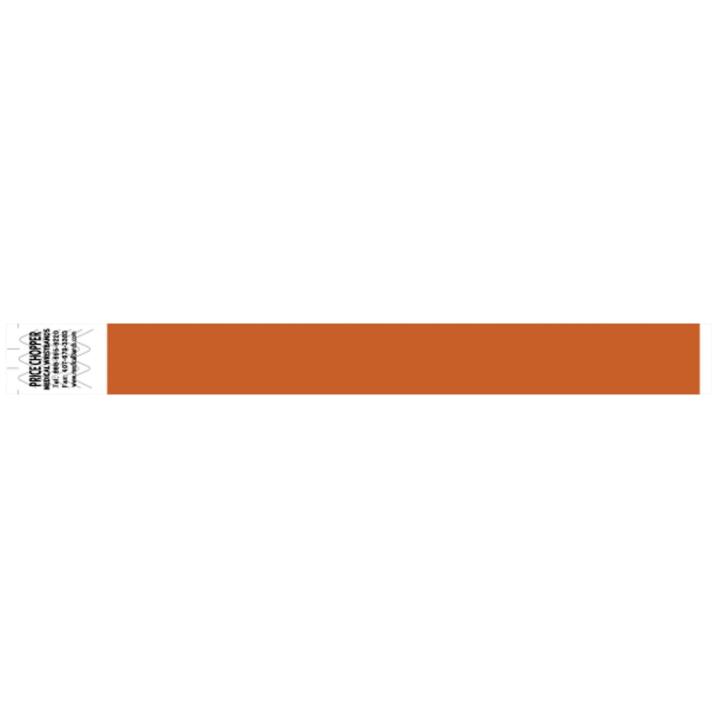 Wristband, Tyvek 1", Solid Orange, 1000/bx