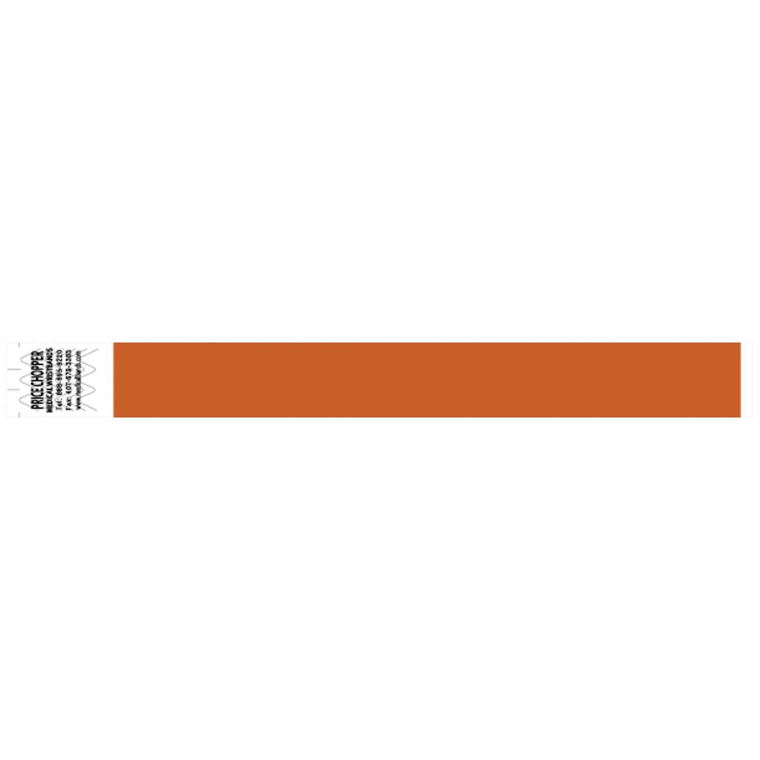 Wristband, Tyvek 1", Solid Orange, 1000/bx