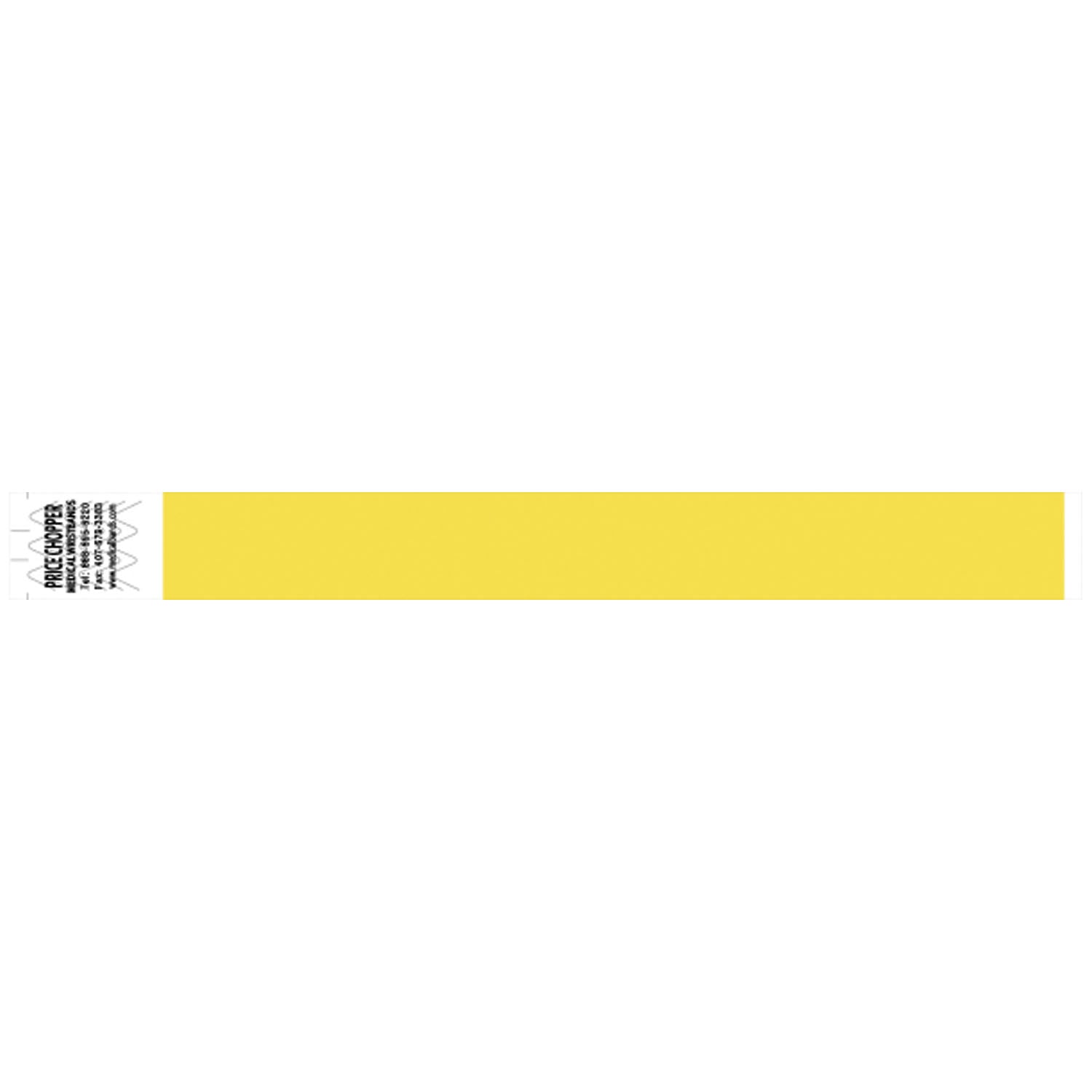 Wristband, Tyvek 1", Solid Yellow, 1000/bx