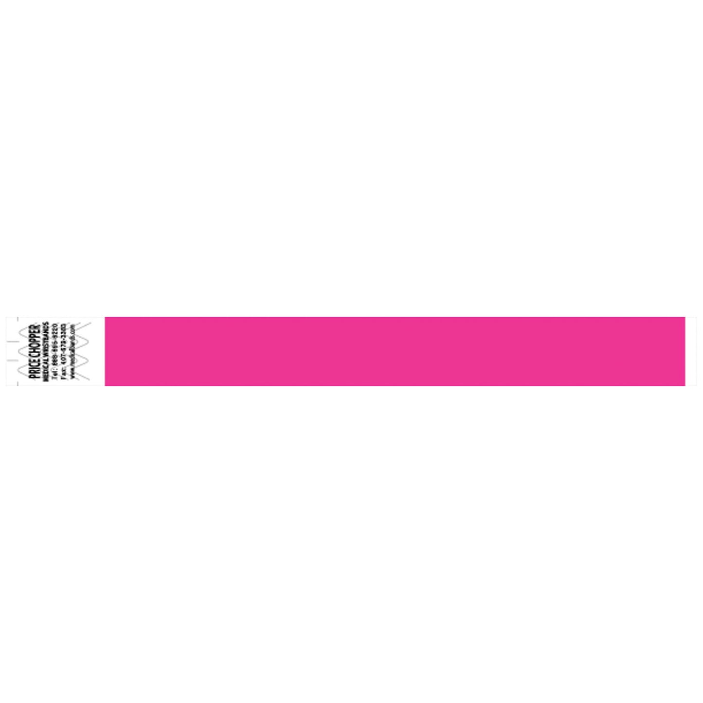 Wristband, Tyvek 1", Solid Pink, 1000/bx
