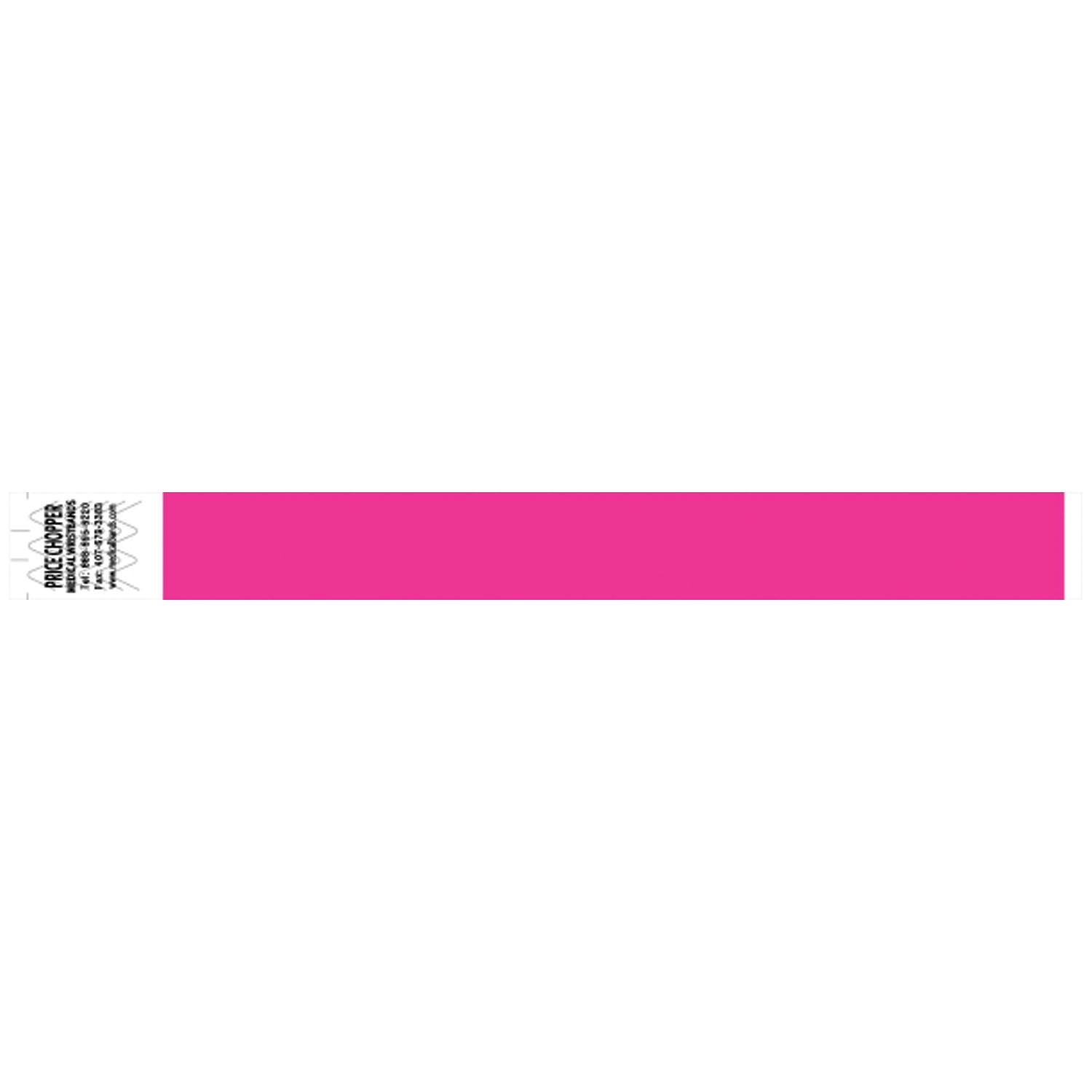 Wristband, Tyvek 1", Solid Pink, 1000/bx