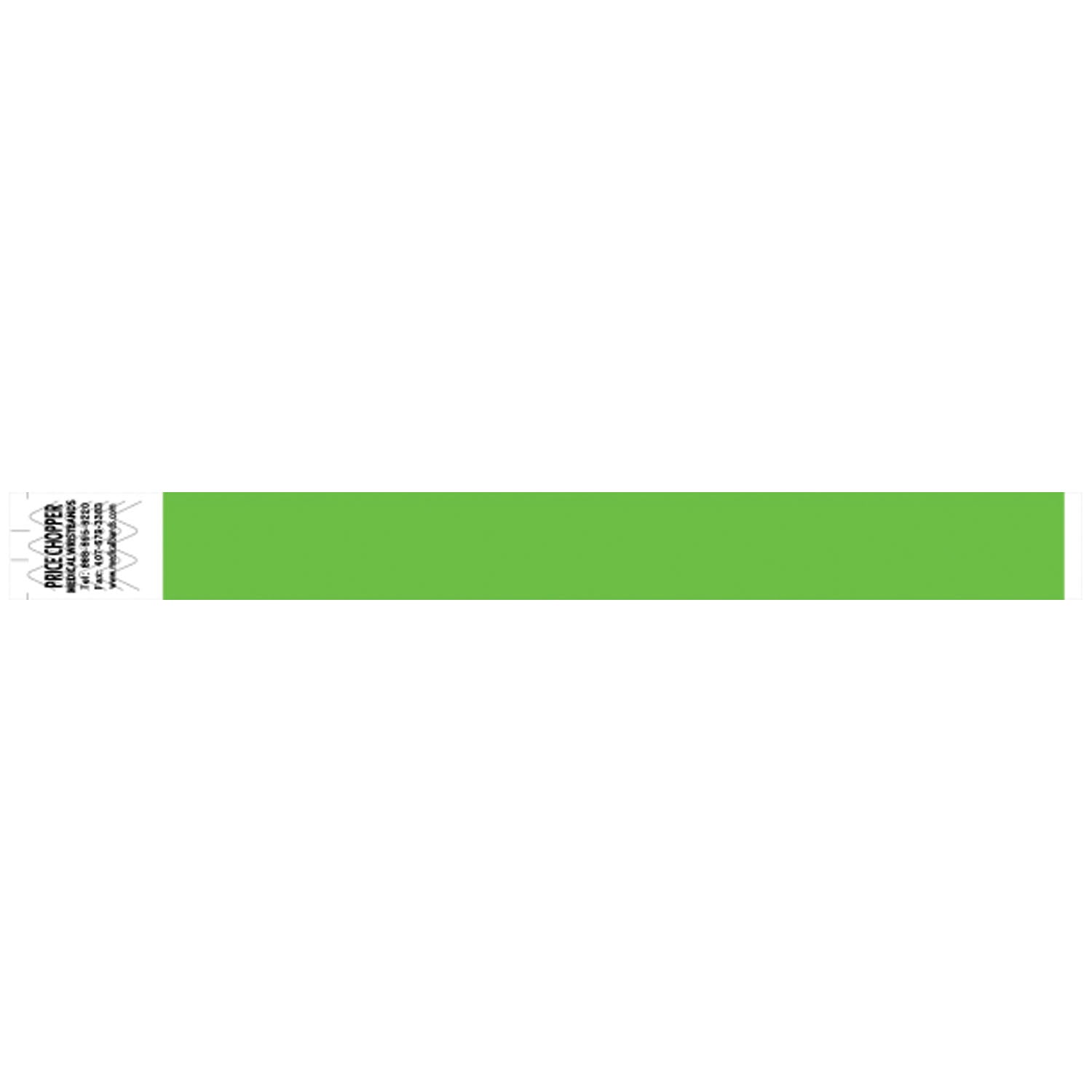 Wristband, Tyvek 1", Solid Lime Green, 1000/bx