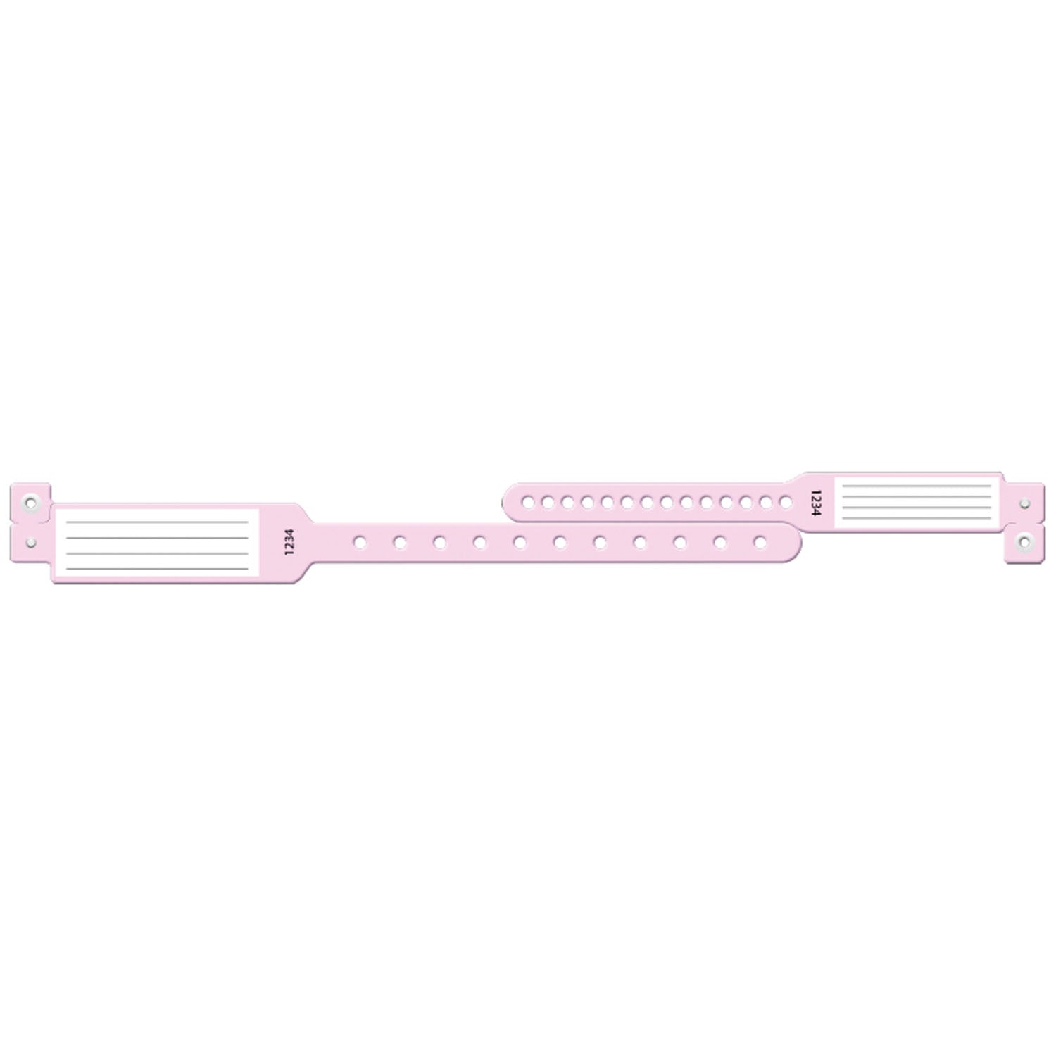 Wristband Set, 2-Part, Mother-Baby Set, Insert, Custom Printed, Pink, 150/bx