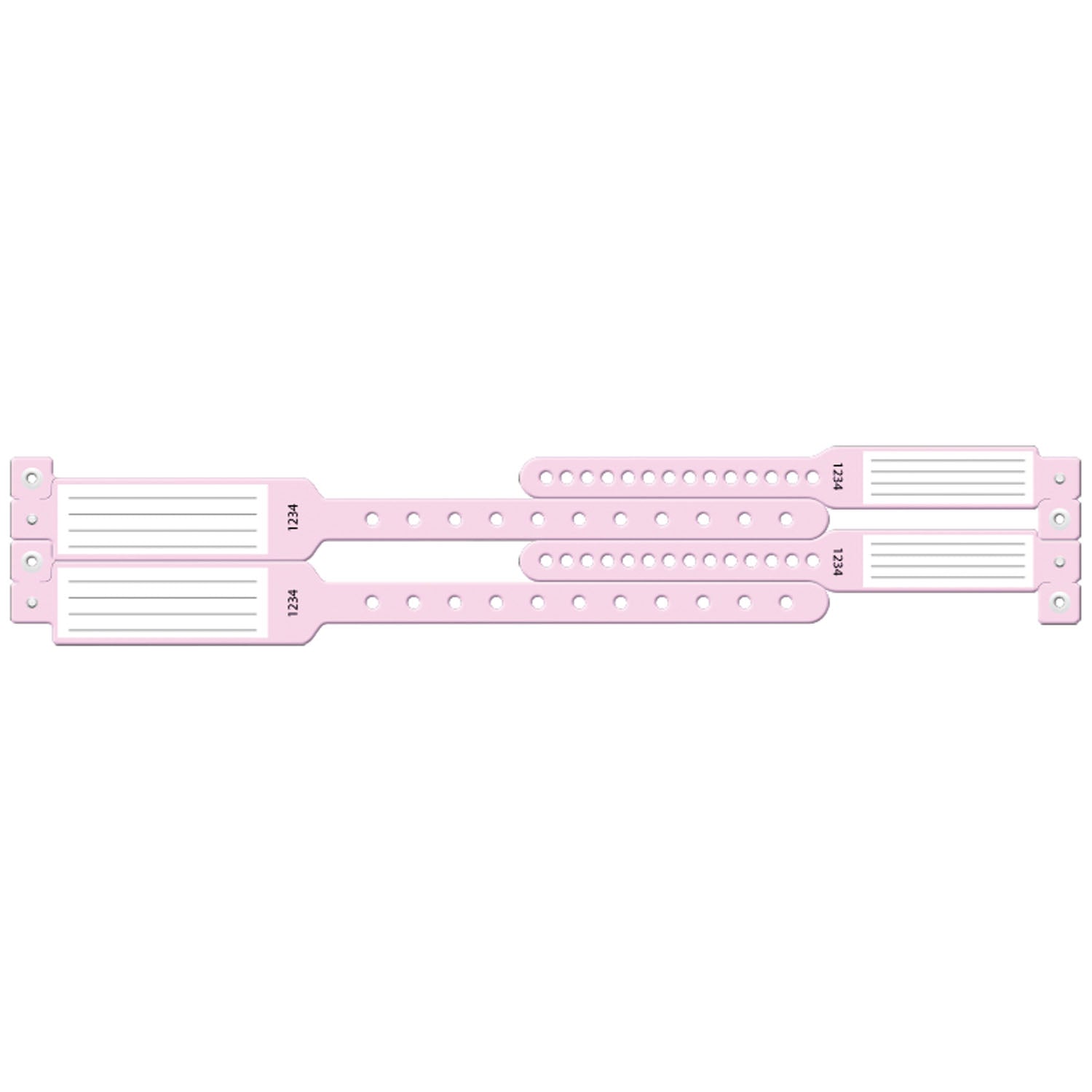 Wristband Set, 4-Part, Mother-Baby Set, Insert, Custom Printed, Pink, 100/bx