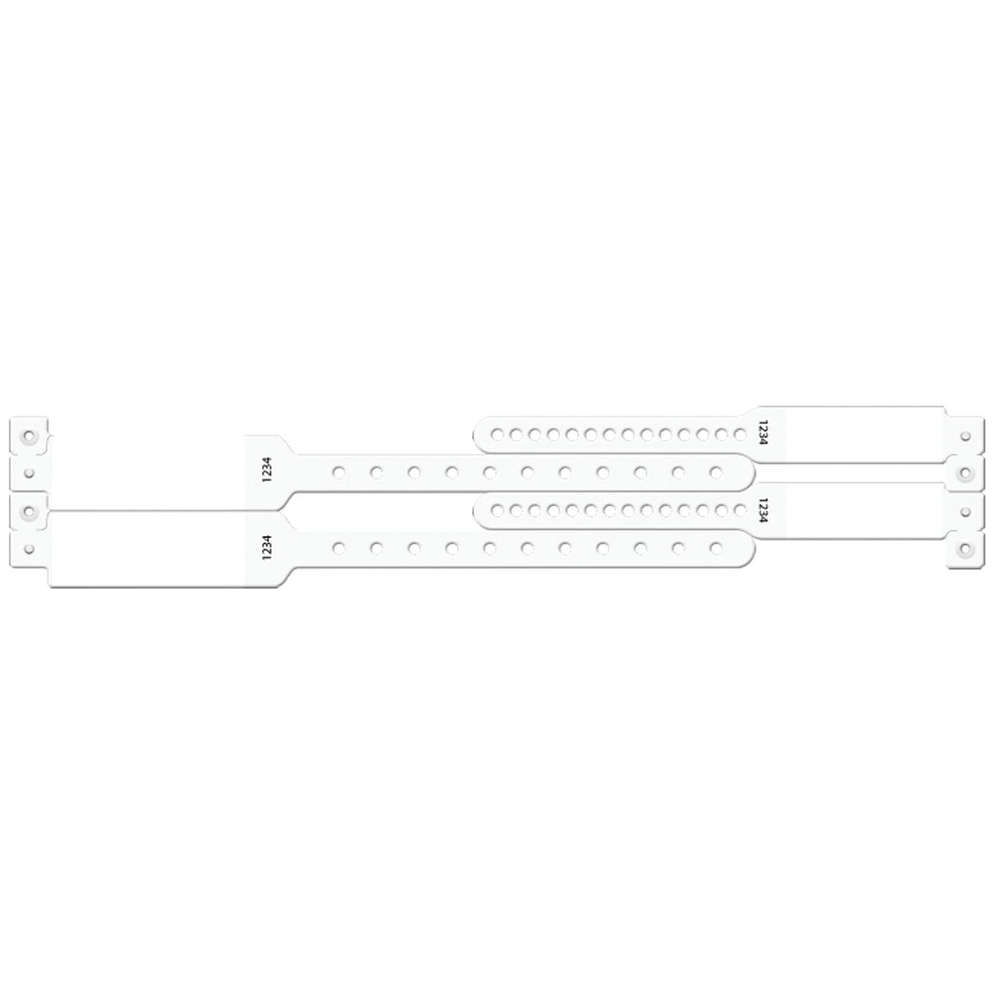 Wristband Set, 4-Part, Mother-Baby Set, Imprinter, White, 100/bx