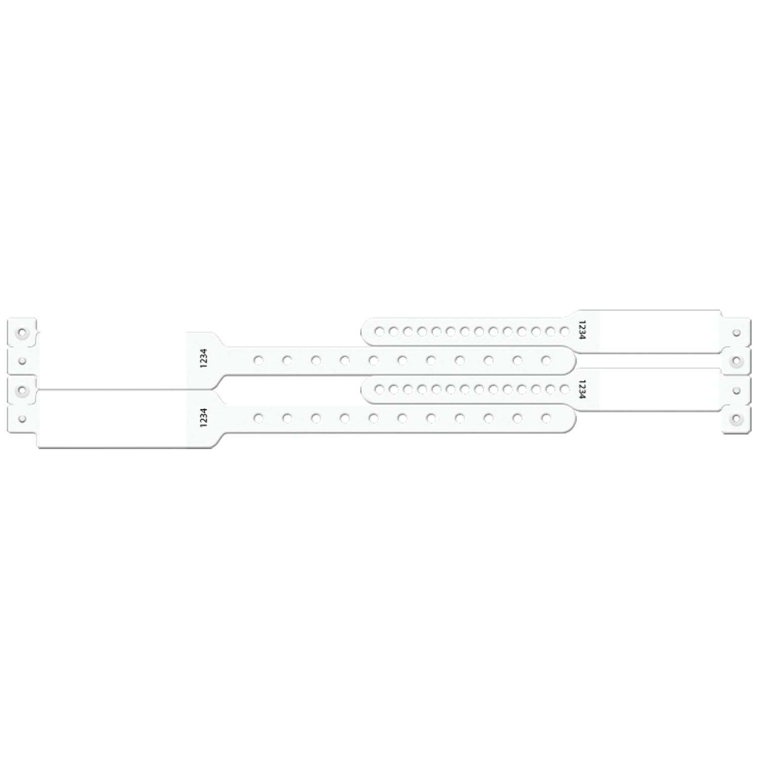 Wristband Set, 4-Part, Mother-Baby Set, Imprinter, White, 100/bx