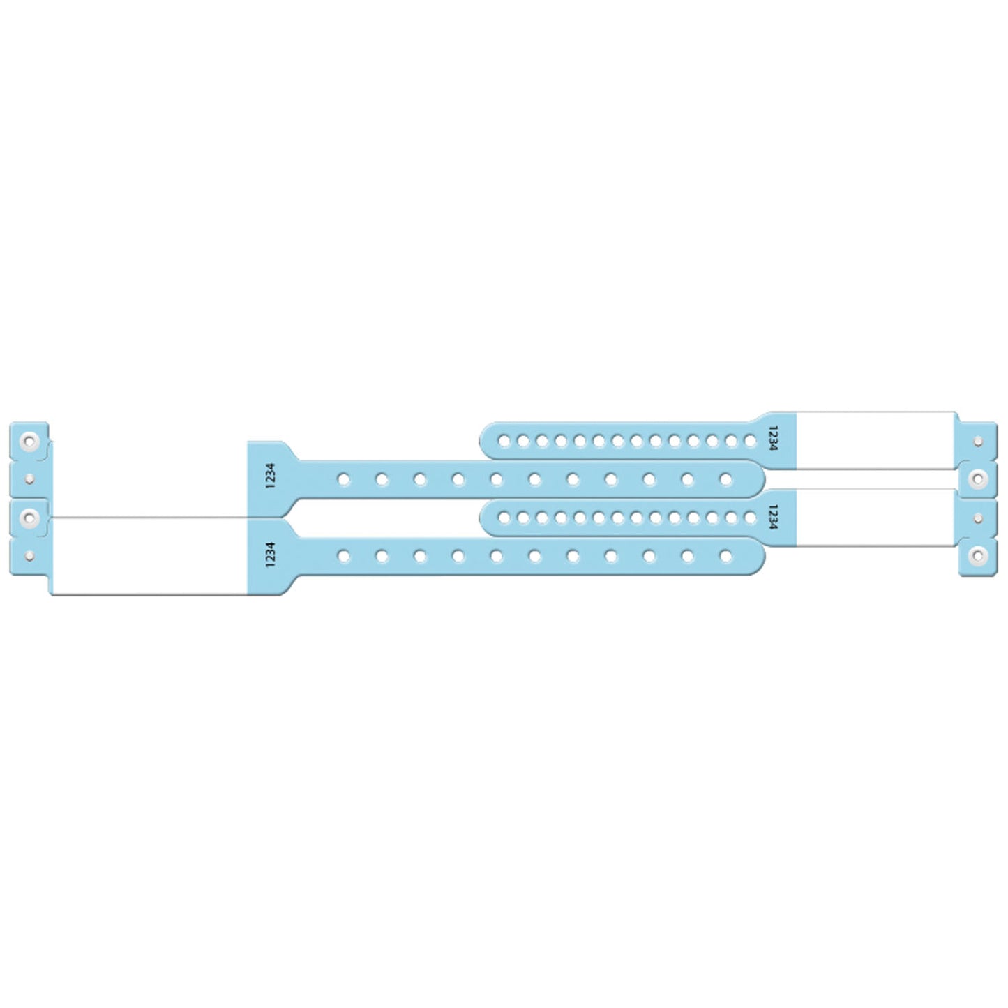 Wristband Set, 4-Part, Mother-Baby Set, Imprinter, Blue, 100/bx