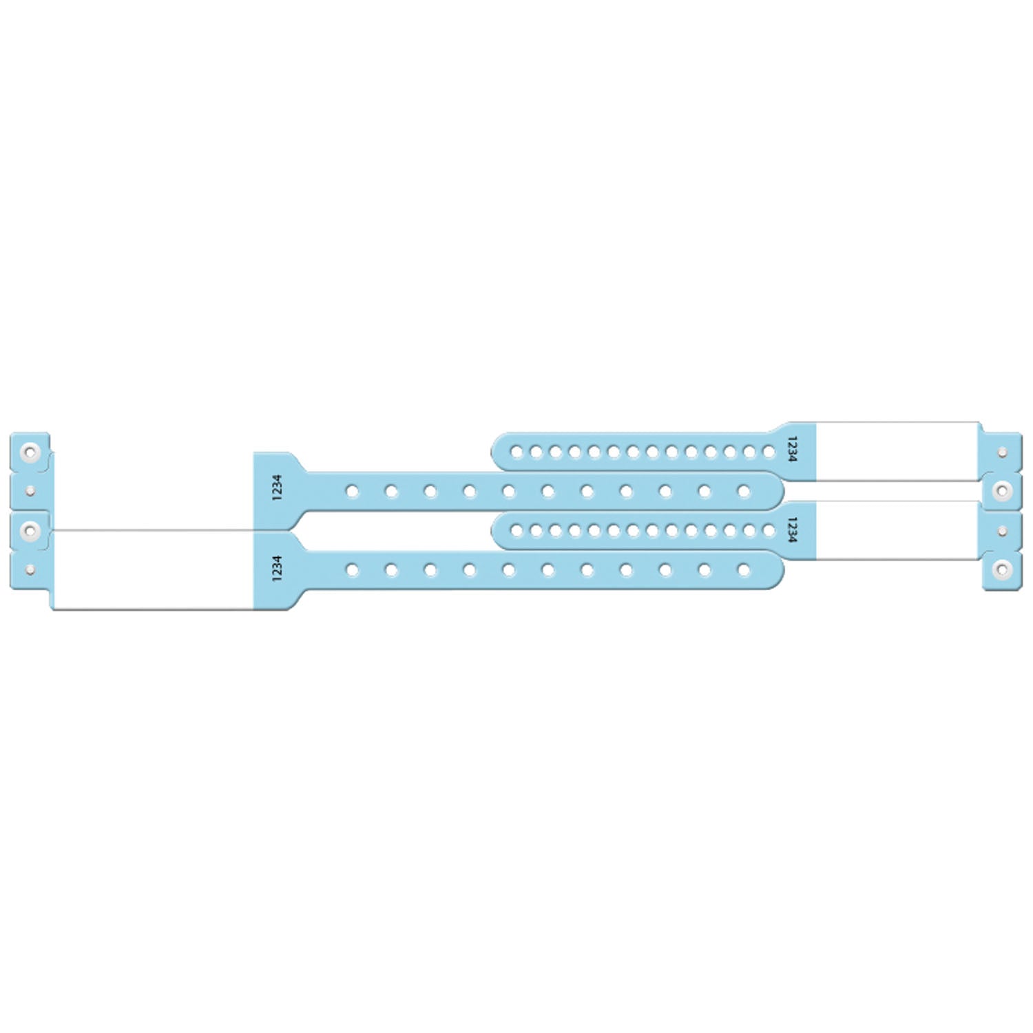 Wristband Set, 4-Part, Mother-Baby Set, Imprinter, Custom Printed, Blue, 100/bx