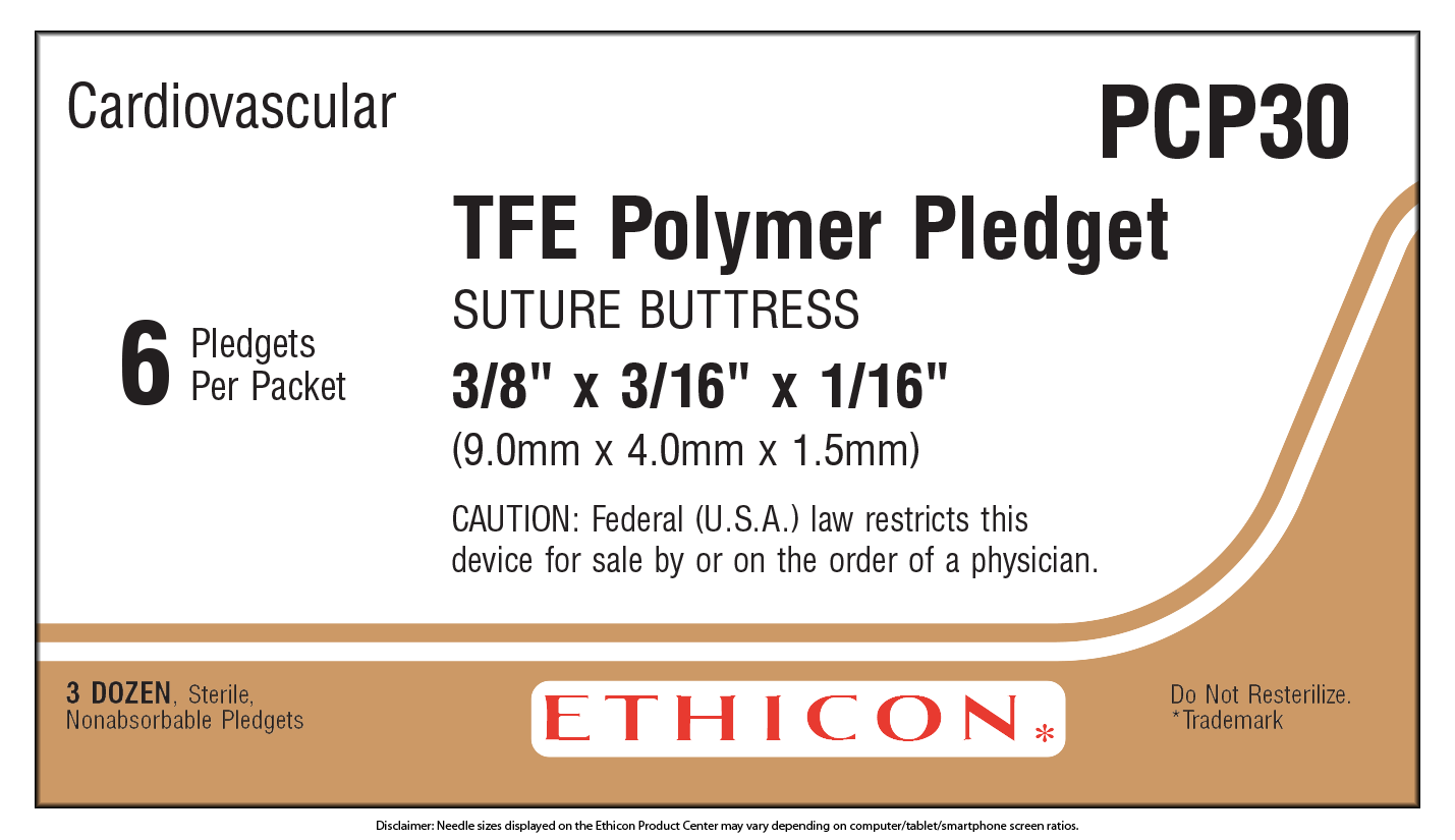 TFE Polymer Pledget, Firm, 3/8" x 3/16" x 1/16", 6/pk, 36 pk/bx (Continental US Only)