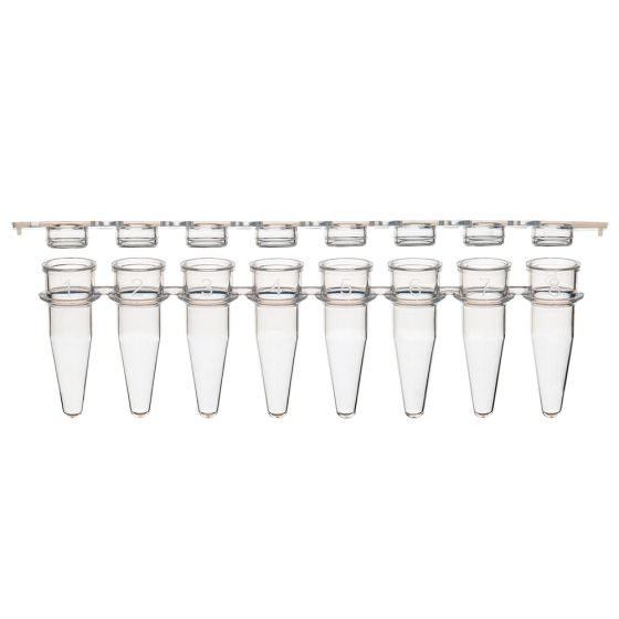 PCR Tube and Cap Strips, 0.2ml, 8-Strip, 125/bx