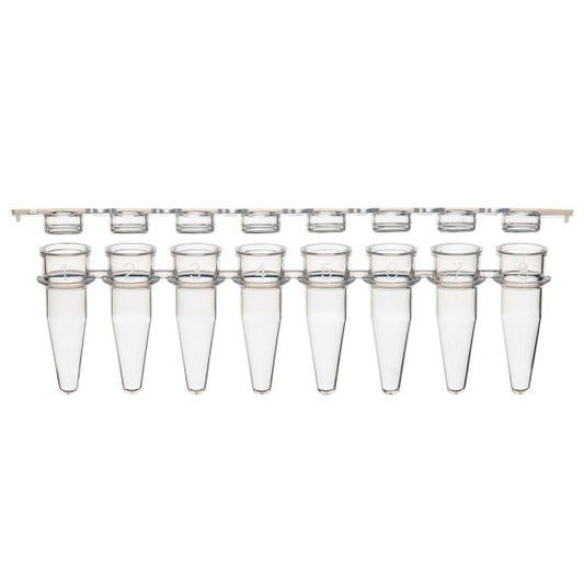 PCR Tube and Cap Strips, 0.2ml, 8-Strip, 125/bx